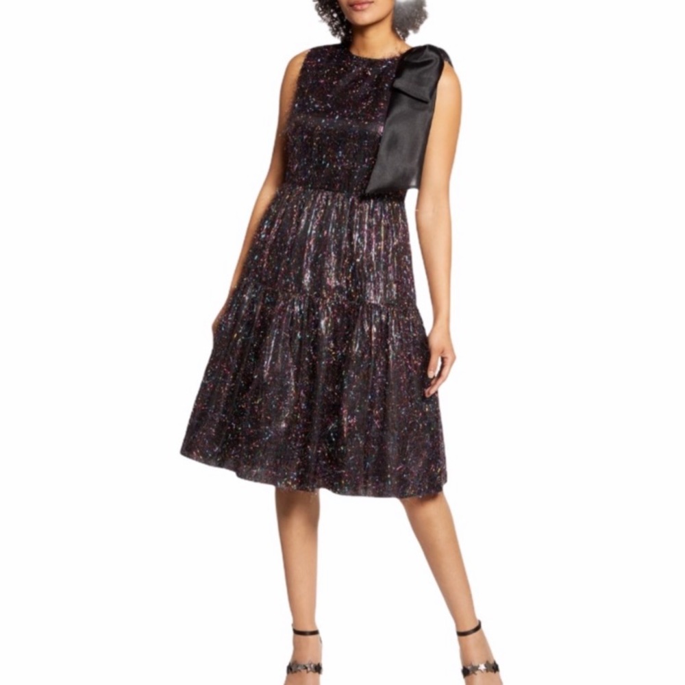 Halogen X Atlantic-Pacific Bow Tinsel A-Line Dress